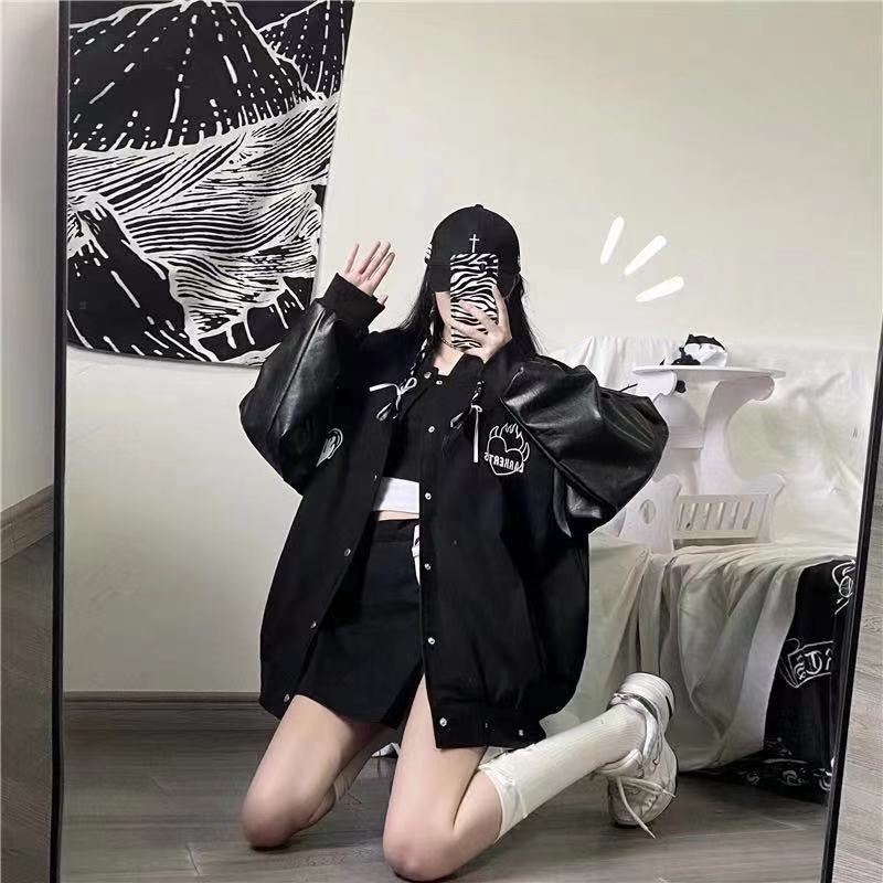 Black Retro Jacket Baseball Uniform