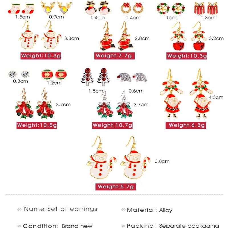 Christmas Three-Piece Santa Claus Bell Earrings