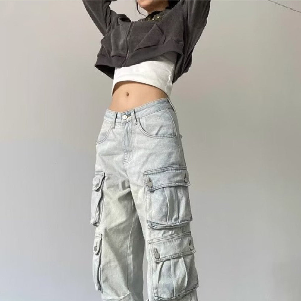 Multi Pockets Vintage Baggy Cargo Jeans