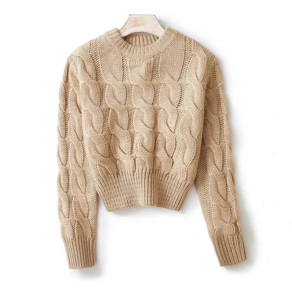 Cable Knit Cropped Sweater