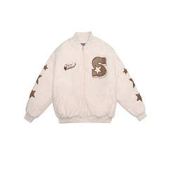 Street Embroidery Print Loose Baseball Jacket