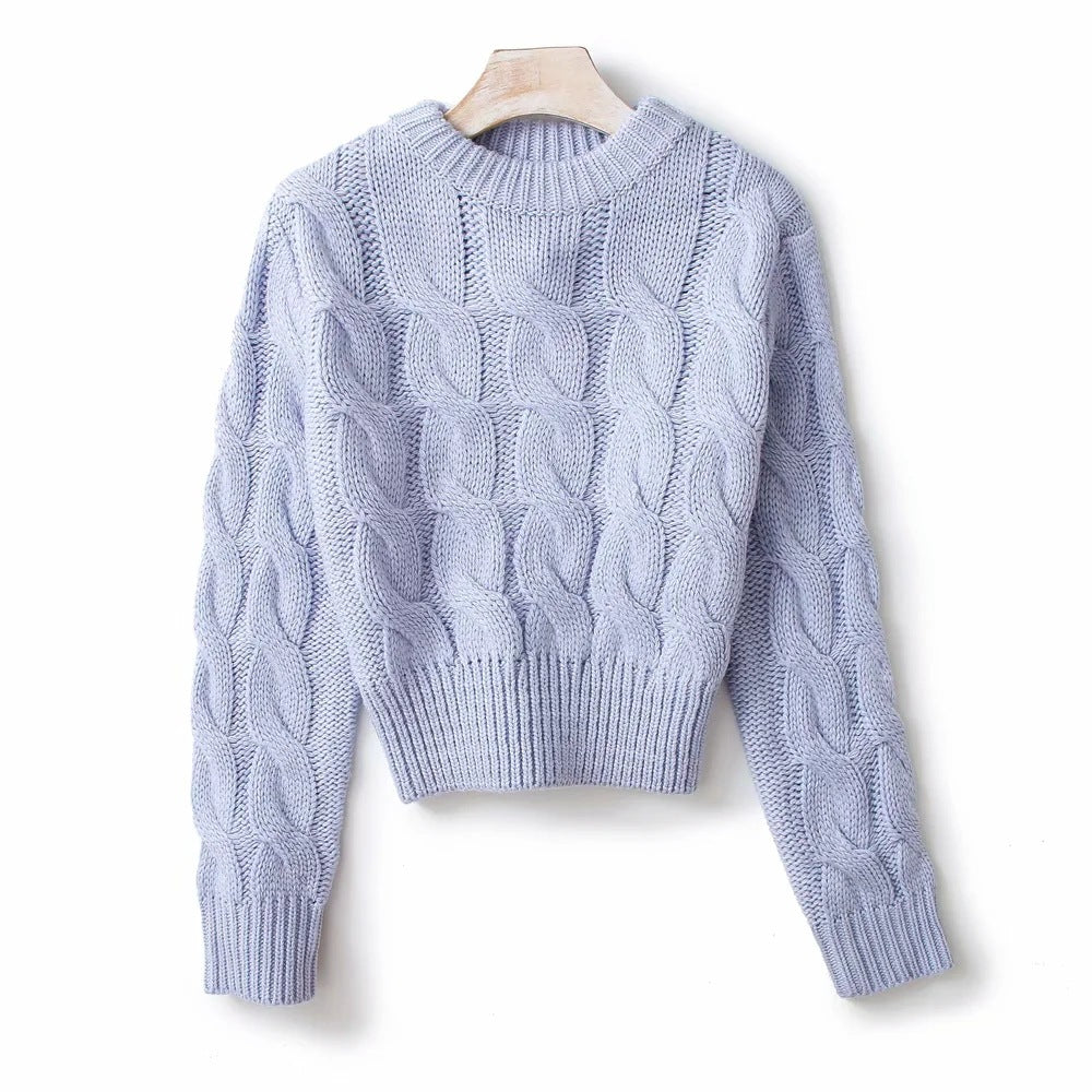 Cable Knit Cropped Sweater