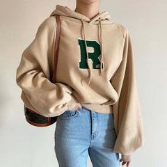 Oversized Embroidery Street Hoodie